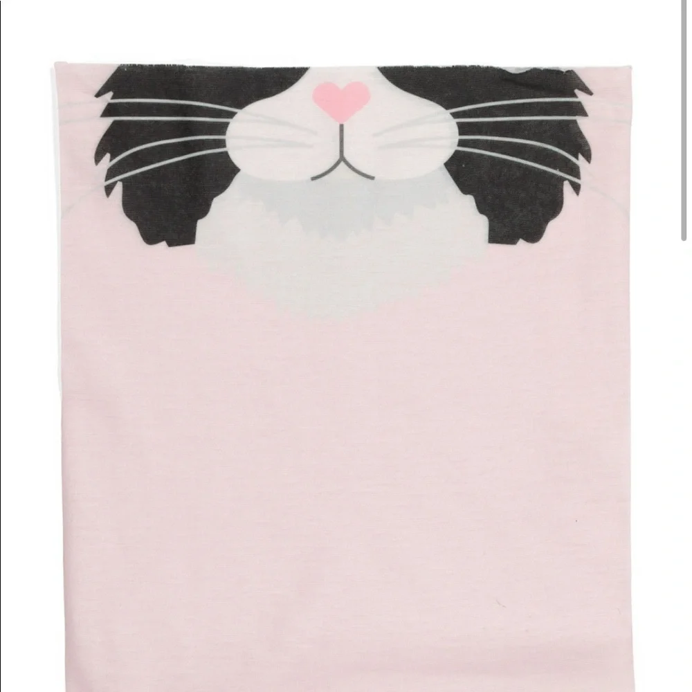 🌺 Bioworld Kids Kitten Graphic Print Pink Gaiter Balaclava